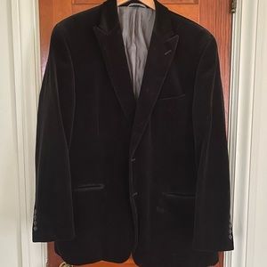Patrick James black velvet sports coat .  Size 44 100% Cotton